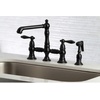 image:imageKingston Brass KS7271ALBS Kitchen Faucet with Side Sprayer Polished ChromeMatte Black