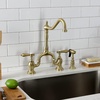 image:imageKingston Brass KS7752BALBS Heirloom Bridge Kitchen Faucet with Brass Sprayer Polished BrassBrushed Brass