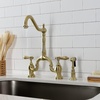 image:imageKingston Brass KS7752BALBS Heirloom Bridge Kitchen Faucet with Brass Sprayer Polished BrassBrushed Brass