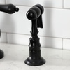 image:imageKingston Brass KS7752BALBS Heirloom Bridge Kitchen Faucet with Brass Sprayer Polished BrassMatte Black