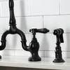 image:imageKingston Brass KS7752BALBS Heirloom Bridge Kitchen Faucet with Brass Sprayer Polished BrassMatte Black