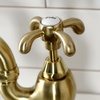image:imageKingston Brass KS7757TXBS French Country Bridge Kitchen Faucet with Brass Sprayer Brushed BrassBrushed Brass