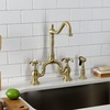 image:imageKingston Brass KS7757TXBS French Country Bridge Kitchen Faucet with Brass Sprayer Brushed BrassBrushed Brass