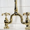 image:imageKingston Brass KS7757TXBS French Country Bridge Kitchen Faucet with Brass Sprayer Brushed BrassMatte Black