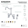 image:imageKingston Brass KS7757TXBS French Country Bridge Kitchen Faucet with Brass Sprayer Brushed BrassOil Rubbed Bronze