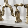 image:imageKingston Brass KS7797BALBS Heirloom Bridge Kitchen Faucet with Brass Sprayer Brushed BrassBrushed Brass