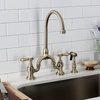 image:imageKingston Brass KS7797BALBS Heirloom Bridge Kitchen Faucet with Brass Sprayer Brushed BrassBrushed Brass