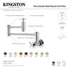 image:imageKingston Brass KS810ZXAC Millennium Wall Mount Pot Filler Kitchen Faucet Antique CopperBrushed Brass