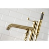 image:imageKingston Brass KS8137DPL Paris Freestanding Tub Faucet with Hand Shower Brushed BrassBrushed Brass