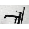image:imageKingston Brass KS8137DPL Paris Freestanding Tub Faucet with Hand Shower Brushed BrassMatte Black