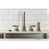 image:imageKingston Brass KS8721KNLBS Convergent DoubleHandle Widespread Kitchen Faucet with Knurled Handle and Brass Sprayer Polished ChromeAntique Brass