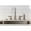 image:imageKingston Brass KS8721KNLBS Convergent DoubleHandle Widespread Kitchen Faucet with Knurled Handle and Brass Sprayer Polished ChromeBrushed Nickel
