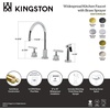 image:imageKingston Brass KS8721KNLBS Convergent DoubleHandle Widespread Kitchen Faucet with Knurled Handle and Brass Sprayer Polished ChromeMatte Black