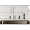 image:imageKingston Brass KS8721KNLBS Convergent DoubleHandle Widespread Kitchen Faucet with Knurled Handle and Brass Sprayer Polished ChromePolished Chrome