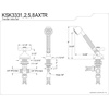 image:imageKingston Brass KSK3331AXTR Deck Mount Hand Shower with Diverter for Roman Tub Faucet Polished ChromeOil Rubbed Bronze