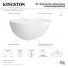 image:imageKingston Brass VRTRS653123 Aqua Eden 65Inch Solid Surface Stone Freestanding Oval Tub with Drain 641516 inch L x 30516 inch W x 2078 inch D Matte White641516 inch L x 30516 inch W x 2078 inch D