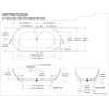 image:imageKingston Brass VRTRS653123 Aqua Eden 65Inch Solid Surface Stone Freestanding Oval Tub with Drain 641516 inch L x 30516 inch W x 2078 inch D Matte White70116 inch L x 3458 inch W x 20116 inch D