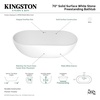 image:imageKingston Brass VRTRS653123 Aqua Eden 65Inch Solid Surface Stone Freestanding Oval Tub with Drain 641516 inch L x 30516 inch W x 2078 inch D Matte White70116 inch L x 3458 inch W x 20116 inch D