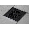 image:imageSunburst 4 Brass Square Grid Shower Drain with Hair Strainer Matte Black