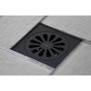 image:imageSunburst 4 Brass Square Grid Shower Drain with Hair Strainer Matte Black