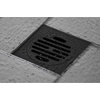image:imageSymmetric 4 Brass Square Grid Shower Drain with Hair Strainer Oil Rubbed Bronze