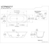 image:imageVCTPN632717 63Inch Cast Iron Oval DropIn Tub with Center Drain White