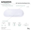 image:imageVCTPN632717 63Inch Cast Iron Oval DropIn Tub with Center Drain White
