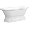 image:imageAqua Eden VCTND663024 66Inch Cast Iron Double Ended Pedestal Tub No Faucet Drillings White