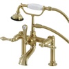 image:imageKingston Brass AE103T5 Aqua Vintage 7 in Spout Reach Deck Mount Clawfoot Tub Faucet Oil Rubbed BronzeBrushed Brass