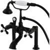 image:imageKingston Brass AE109T0 Auqa Vintage Deck Mount Clawfoot Tub Faucet Matte BlackMatte Black