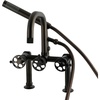image:imageKingston Brass AE6007RKX Webb 7 Center DeckMount Clawfoot Tub Faucet with Knurled Handle and Hand Shower Brushed BrassOil Rubbed Bronze