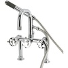 image:imageKingston Brass AE6007RKX Webb 7 Center DeckMount Clawfoot Tub Faucet with Knurled Handle and Hand Shower Brushed BrassPolished Chrome