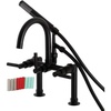 image:imageKingston Brass AE8107DKL Kaiser 2Handle 7Inch Deck Mount Clawfoot Tub Faucet with Hand Shower Brushed BrassMatte Black