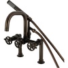 image:imageKingston Brass AE8407CG Fuller 7Inch Deck Mount Clawfoot Tub Faucet Brushed BrassOil Rubbed Bronze