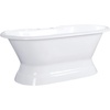 image:imageKingston Brass Aqua Eden VCT7D603024 60Inch Cast Iron Double Ended Pedestal Tub with 7Inch Faucet Drillings White