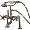 image:imageKingston Brass CC109T8 Vintage 7Inch Deck Mount Clawfoot Tub Faucet with Hand Shower Brushed NickelBrushed Nickel