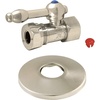 image:imageKingston Brass CC44158KLK 12 FIP x 12 or 716 Slip Joint QuarterTurn Straight Stop Valve with Flange Brushed NickelBrushed Nickel