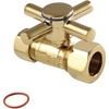 image:imageKingston Brass CC44458DX 58Inch OD Comp x 12Inch OD Comp QuarterTurn Straight Stop Valve in Brushed NickelPolished Brass