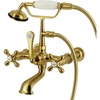 image:imageKingston Brass CC547T7 Vintage 7Inch Wall Mount Tub Faucet with Hand Shower Brushed Brass