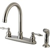 image:imageKingston Brass FB7798KLSP Knight 8Inch Centerset Kitchen Faucet with Sprayer Brushed NickelBrushed Nickel