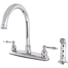 image:imageKingston Brass FB7798KLSP Knight 8Inch Centerset Kitchen Faucet with Sprayer Brushed NickelPolished Chrome