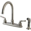 image:imageKingston Brass FB7798NMLSP Naples 8Inch Centerset Kitchen Faucet with Sprayer Brushed NickelBrushed Nickel
