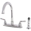 image:imageKingston Brass FB7798NMLSP Naples 8Inch Centerset Kitchen Faucet with Sprayer Brushed NickelPolished Chrome
