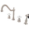 image:imageKingston Brass KB1791PXBS Heritage 8Inch Centerset Kitchen Faucet Polished ChromeBrushed Nickel