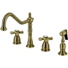 image:imageKingston Brass KB1793AXBS Widespread Kitchen Faucet Antique BrassAntique Brass