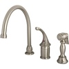image:imageKingston Brass KB3811GLBS Georgian Kitchen Faucet with Brass Sprayer ChromeBrushed Nickel