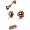 image:imageKingston Brass KB666PLAC Vintage DoubleHandle Pressure Balanced Tub and Shower Faucet in Antique CopperAntique Copper