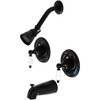 image:imageKingston Brass KB666PLAC Vintage DoubleHandle Pressure Balanced Tub and Shower Faucet in Antique CopperMatte Black