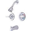 image:imageKingston Brass KB666PLAC Vintage DoubleHandle Pressure Balanced Tub and Shower Faucet in Antique CopperPolished Chrome