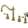 image:imageKingston Brass KB7792BLBS English Country 8Inch Widespread Kitchen Faucet with Brass Sprayer Polished BrassPolished Brass